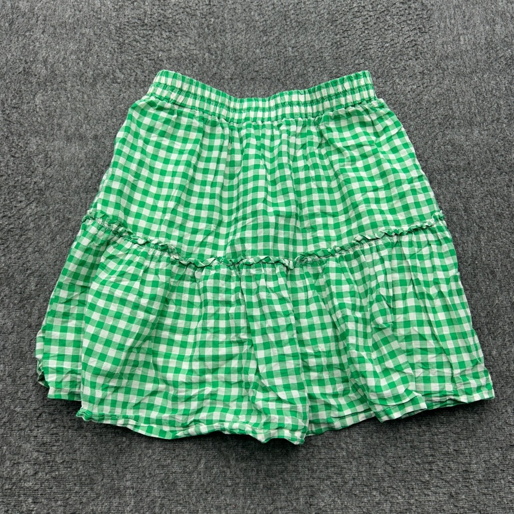 Draper James RSVP Skirt Small Green Gingham Ruffled Western Cottagecore Preppy - Picture 9 of 9